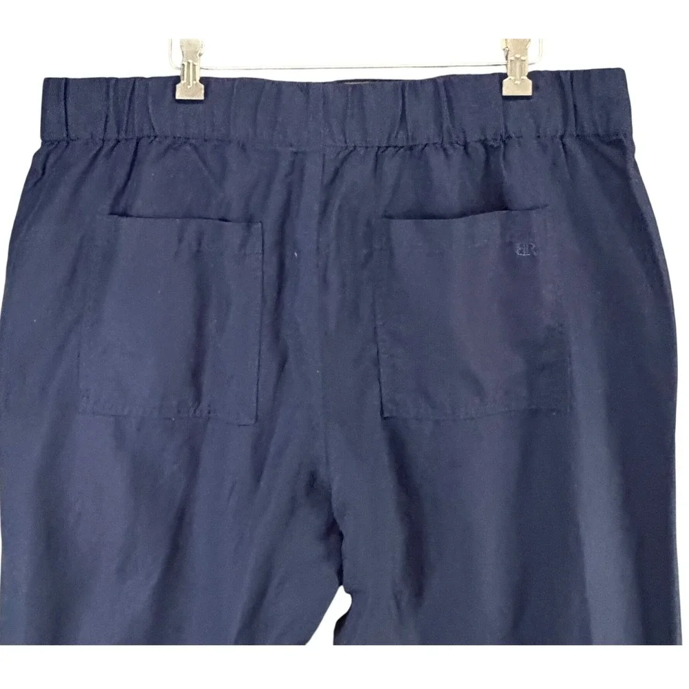 Banana Republic Tencel Linen Pants Womens XL Blue Tapered Relaxed Minimalist